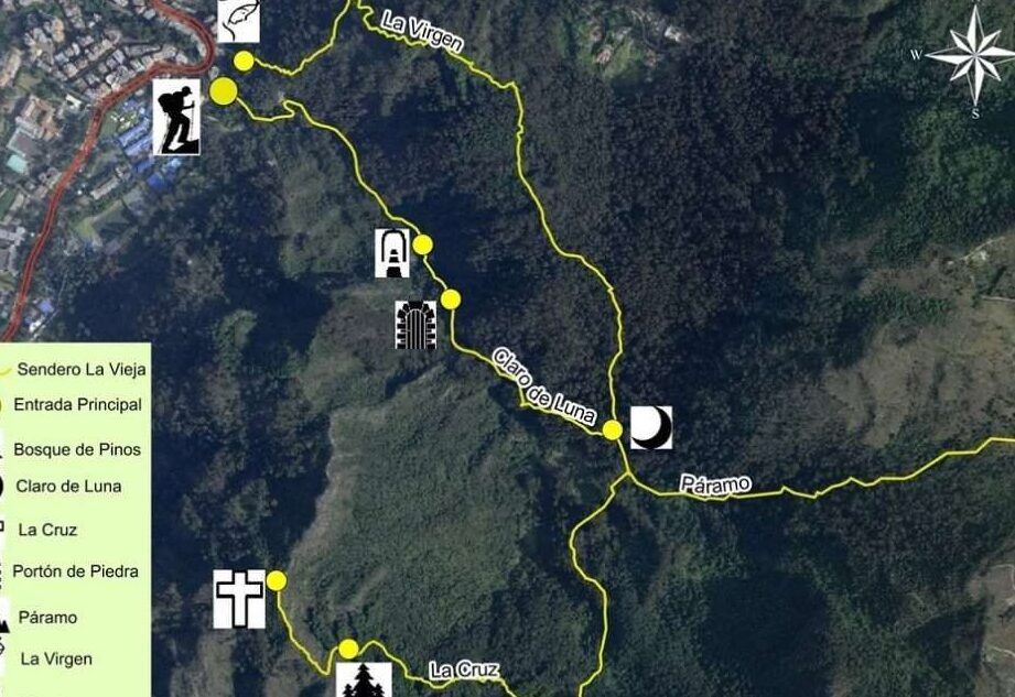 mapa de senderismo y seguridad